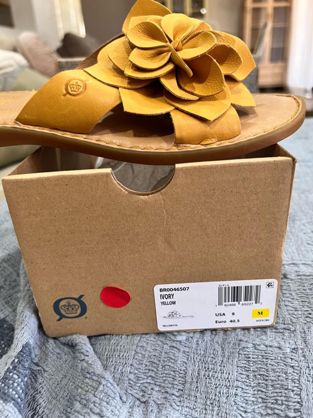 Born Yellow Floral Slide Sandals - Picture 2 of 15